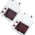 1200 Needles Red Paisley Polyester Tie Set for Men Necktie Set With Cuff Links Handkerchief in a Tie Packaging Box