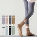 New Custom Logo Pilates Socks Non-slip Yoga Socks Sports Cotton  Gym Ladies Medium Tube Solid  Socks