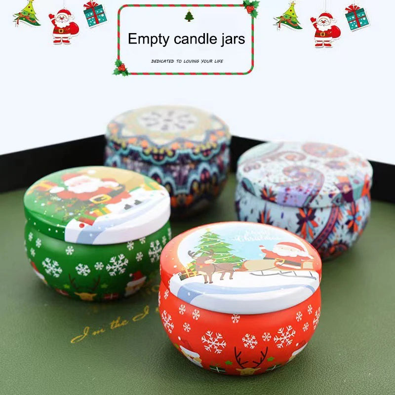 New Arrival Tin Box Empty Luxury Nordic Candle Making Jars Modern Mini Candle Metal Jars Christmas with Lids