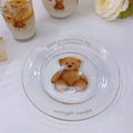 Solhui Ins Korea Cartoon Bear Glass Plate Vintage Dessert Salad Plate