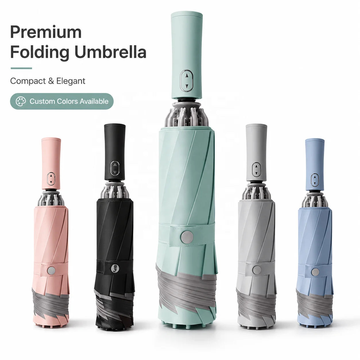 Reverse Umbrella Windproof Folding Inverted Umbrella Upside Down With Safety Reflective Strip