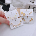 Colorful Gold Women's Stud Earring Set 3pcs Cute Stainless Steel Jewelry ZS Jewelry 8g Wholesale