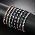 Wholesale Women Jewelry Dainty Cubic Zircon Bracelet Colorful 4mm Round Cut Zircon Tennis Bracelet for Women Girl