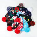 2026 Christmas Pompom Beanie Hats Christmas Hat Jacquard Knitted Caps Acrylic Autumn Winter Hat Fashion Fur Pom Pom Beanies
