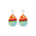 Handmade Woven Women Bead Rainbow Easter Egg Earrings Cute Colorful Seed Beaded Egg Pendant Earrings for Easter Gifts