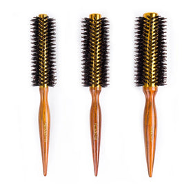 Wholesale Professional Anti-Static Round Roller Comb Wood Handle Salon Use Eco-Friendly Perm Cylinder Toni&Guy Factory C003