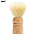 Private Logo Hand Crafted Shaving Brush for Vegans Synthetic Hair Bristle for Wet Shave Comfortable Wood Handle