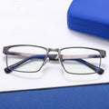 Lmamba 91278 High Quality Custom Logo Rectangle Gentleman Optical Glasses Metal Frames Light Eyewear Eyeglasses for Business Men
