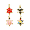 Vintage Cute Colorful Turtle Enamel Gold Plated Charms for Necklaces Drop Oil Pendants Earrings DIY Trendy Jewelry Making