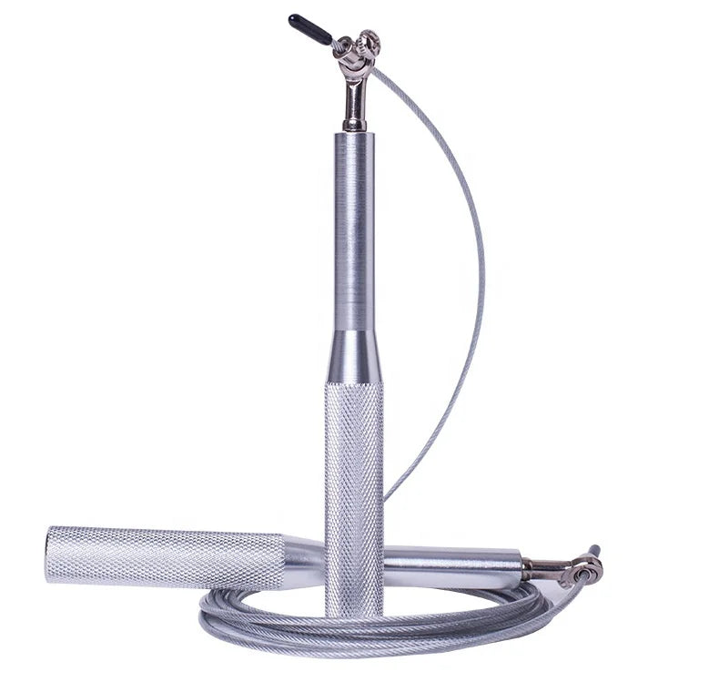 Custom logo Aluminum Alloy Grip Jump Rope High Speed Aerobics Exercise Skipping Rope