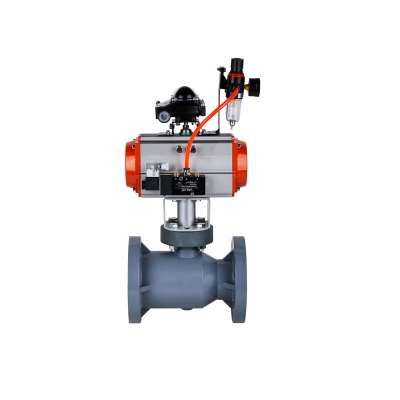 High Quality 2-1/2 to 5inch Cpvc Pneumatic Actuator Ball Valve DN65 to DN125 ANSI Flange End pneumatic cpvc Ball Valve