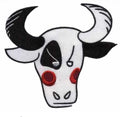 2.5 Inch Wide Embroidered Cow Head Patch for Girls' Clothing Timely Decorations in Fabric Maison/Decoration for Home