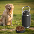 New Design Pet Dog Bowl Attached Stainless Bottle 64oz Insulated Travel Bottle Hiking 2in1 Sports Bottle