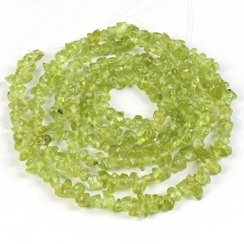 Green Peridot Stone Chip Shape Nuggets Loose Gemstone Beads for DIY Bracelets Making 5mm 8mm