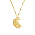 Cute INS Fashion 925 Sterling Silver Fine Jewelry Clavicle Chain Irregular Gold Croissant Pendant Necklace Jewellery for Women