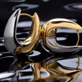 RUYI 18K Yellow and 18K White Gold Diamond Hoop Earrings 2-Sided with Different Wearing Options
