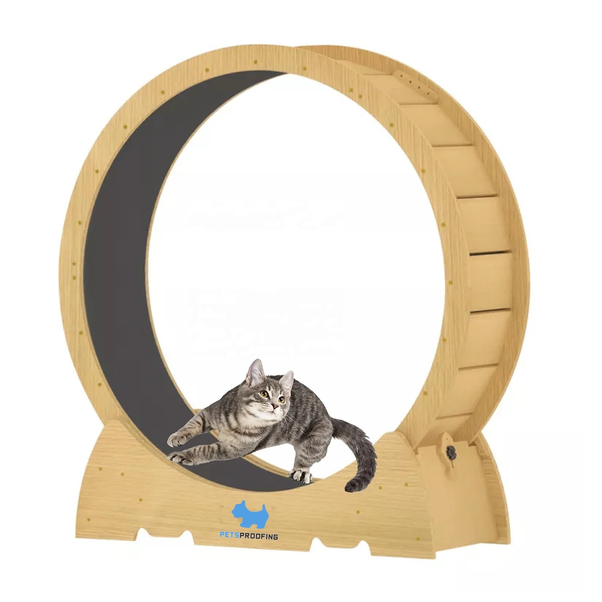 Petsproofing Interactive Anti-Depression Running Wheel Toy Small Fun Treadmill Cats Dogs Funny Fiber Board Wooden Pet Tread