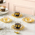 Best Selling Small Glass Cup Coffee Cup Black Tea Green Tea Cup and Saucer Set for Drinking