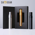 SUMEEAR Mini 5ml UV Glass Perfume Vial Flat Shape Refillable Fragrance Sample Tester with Gift Paper Box
