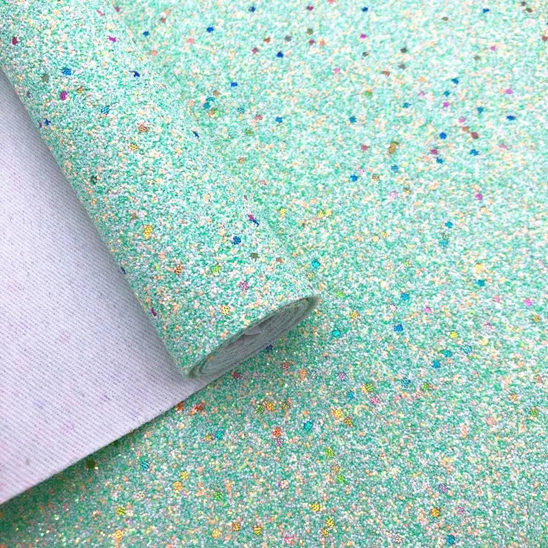 Wholesale Eco-Friendly Mixed Colors Chunky Glitter Woven Leather Fabric Hair Bows Shoes Bags Sofa Chair DIY Crafts Curtain