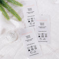 Custom Printed TPU Wash Care Satin Label for Garment Wash Instructions