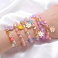 HOVANCI Top Sellers 2021 for amazon New Designer pink Crystal Healing Stones Flower rainbow Charm Bracelet Bangle for Good Luck