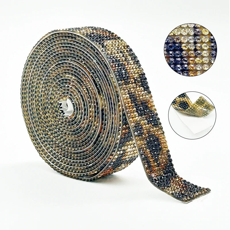 2-14 Rows Self-Adhesive Crystal Rhinestone Strips for Shoes Bling Wrap Diamond Ribbon Motif for Crafting DIY Art Decoration