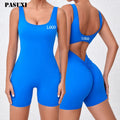 PASUXI Wholesale Custom One Piece Pleated Butt Yoga Jumpsuit Shapewear Women's Yoga Jumpsuit Sets Gym Fitness Bodysuits Women