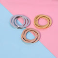New Mirror Stainless Steel Geometric Ring DIY Three Loop Wrapping Personalized Customizable Engraving Pendant Accessories