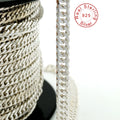 5mm Men's Chain Wholesale Machine Made Diamond Cut Curb Pure 925 Sterling Original Silver Chain for Men Jewelry Making