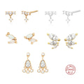 925 Sterling Silver Little Foot Zircon Earrings T-shaped Zircon Drop Earrings for Women Wholesale