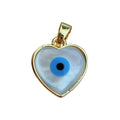 Wholesale Custom MOP Pearl Sea Shell Evil Eye Heart Pendants Charms for Jewelry Making Women DIY Necklace Accessories