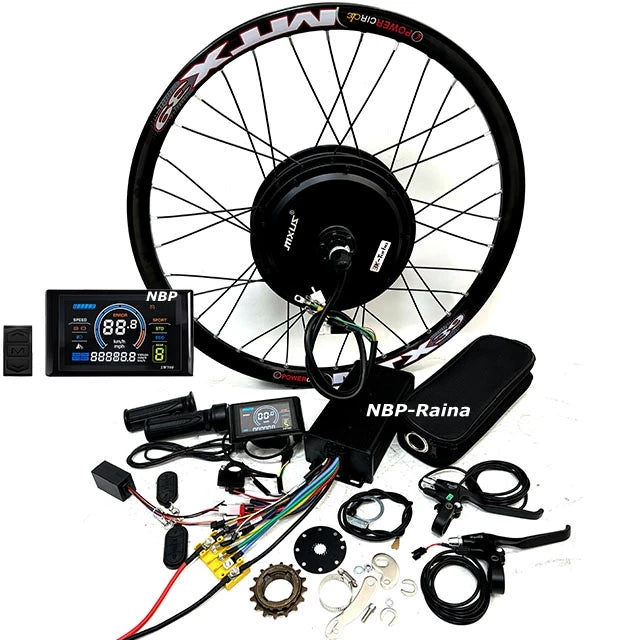 MXUS 72V3000W Turbo 3T Motor Hub Motor Wheel Kit for Bike Electric Ebike Bicycle 135-142mm Dropout with 1S/7S Gear with SW900 VA