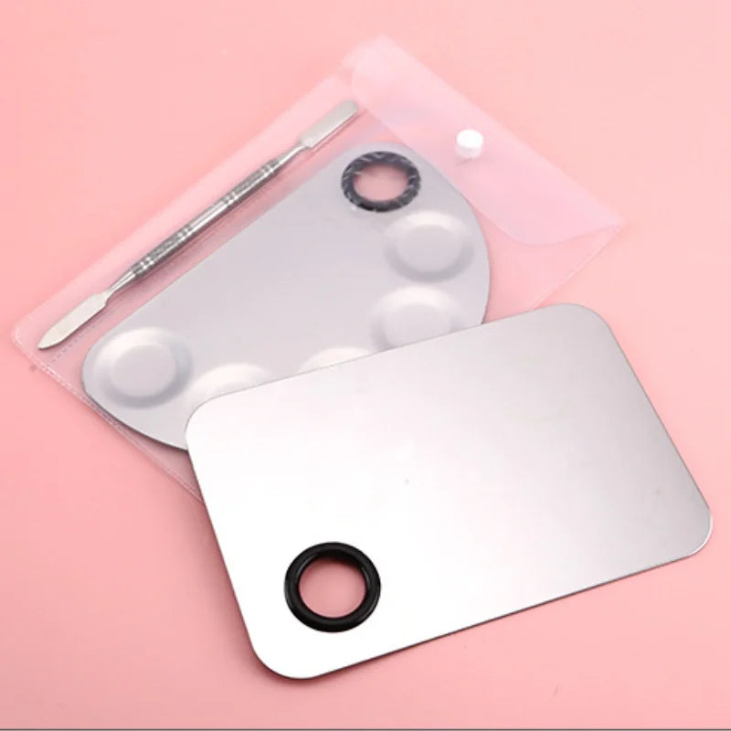 Professional Makeup Artists Recommend the Palette Stainless Steel Color Palette Set Fashion Makeup Tool Palette