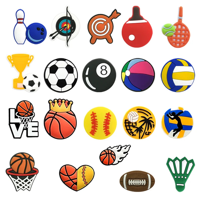 Customized Wholesale Gymnastically 2D Diy Clog Sandal Accessories Basketball Tennies Shoes Decorations Sports Game Shoe Charms