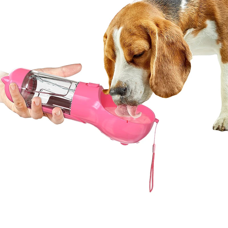 Portable Plastic Water Bottle for Dogs Leak-Proof Dispenser Drinker Food Feeder for Outdoor Walking Hiking Travel