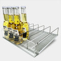 Auto-Feed Gravity Roller Shelf System Adjustable Beverage Glides with Dividers for Store Cooler Energy-Saving FIFO Display