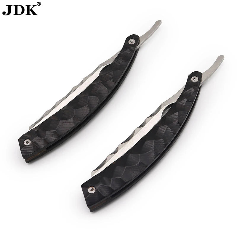 Private Label Classic Straight Edge Barber Razor for Close Shaving Salon Quality Men's Beard Cut Throat Finger Razor