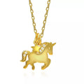 Custom Silver Jewelry Gold Plated Cute Animal Pony Pony Pendant Necklace Couple Necklace Children's Necklace