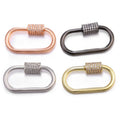 Oval Shape Carabiner Clasps Gold Plated U Shape Screw Clasp Jewelry Making Components for Chain Necklace