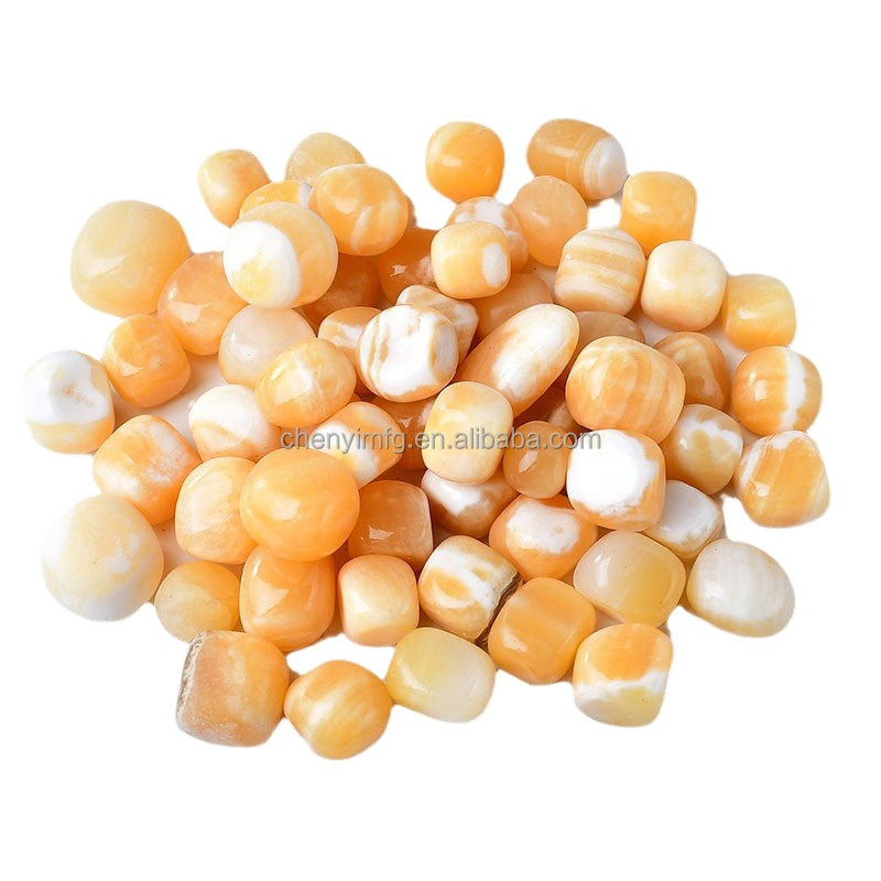 Yellow Calcite Crystal 20-50mm Tumbled Eco-Friendly Solar Plexus Chakra Gemstone Palm Stone Pocket Stone for Meditation