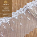 Single Side 13cm Mesh Width Lace Water-Soluble 100% Polyester Fabric for Dresses Weddings Shoes Computer Embroidery Accessories