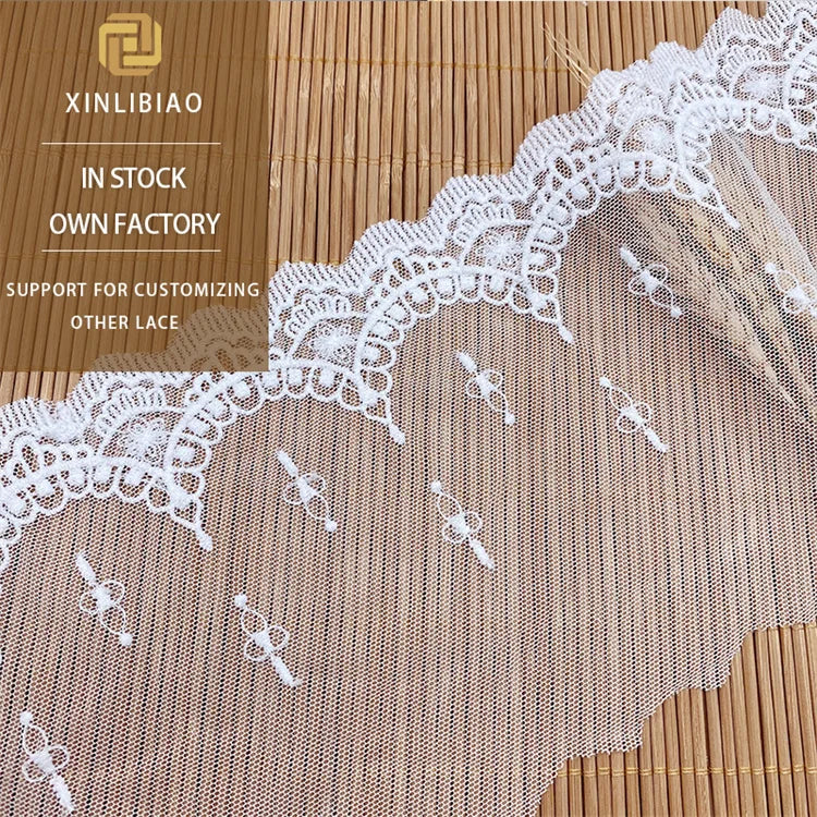 Single Side 13cm Mesh Width Lace Water-Soluble 100% Polyester Fabric for Dresses Weddings Shoes Computer Embroidery Accessories