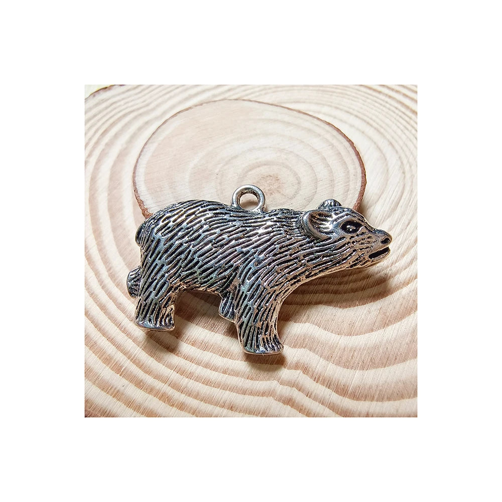 100pcs Cute Animal Bear Charms Pendants Antique Silver Color Jewelry Making DIY Handmade Craft Pendant