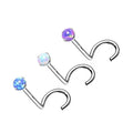 G23 Implant Grade Titanium Prong Set Opal Top Nose Screw Rings Nostril Screw Body Piercing Jewelry Nose Stud Jewelry