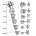 Hot Sale Fine Fashion Jewelry Gold Stainless Steel Zircon Earrings Classic Six-Claw Crown Diamond Zircon Stud Earrings for Women