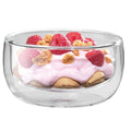 High Quality Eco-Friendly Customized Logo Novelty Transparent High Borosilicate Double Walled Camping Customized Glass Bowl