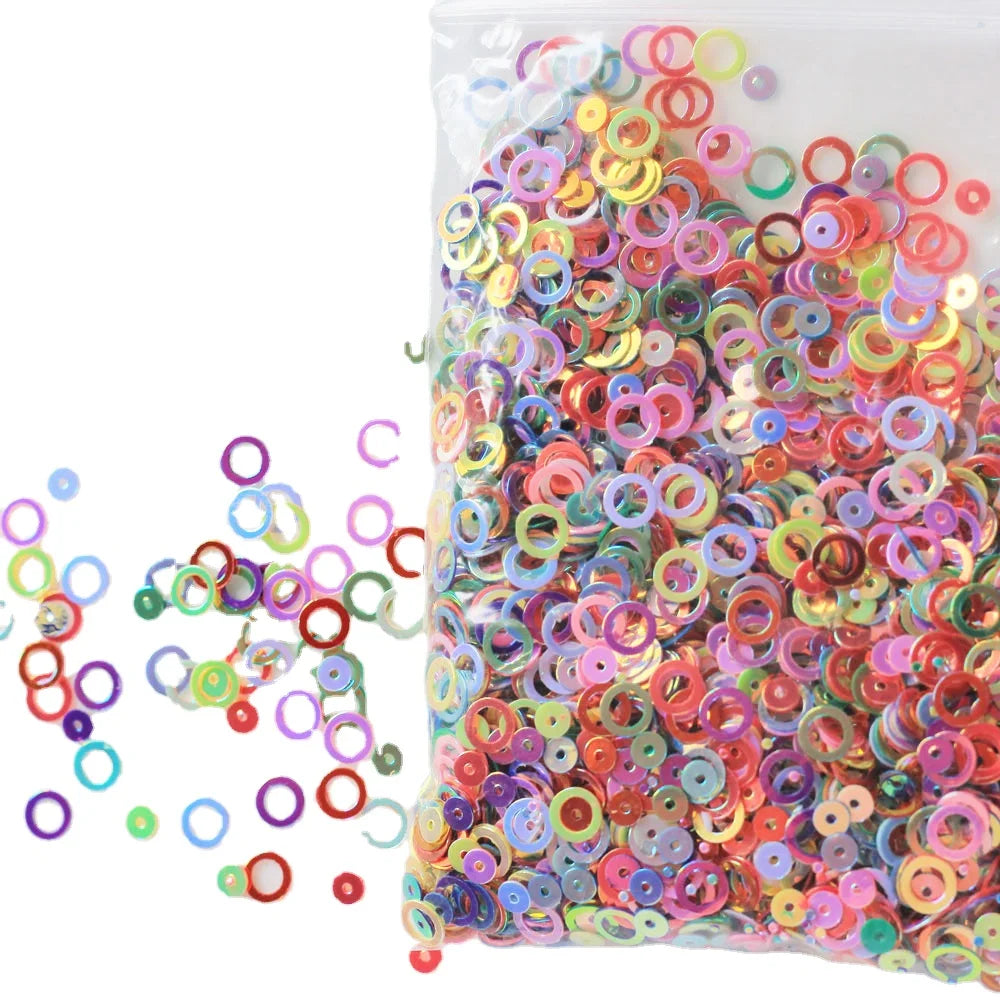 Mix Size Hollow Out Round Glitter Sequins for Crafts Handcraft Decorations Nail Embellishments Slime Fillers