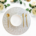 Bronzing Fireworks Placemat PVC Table Mat Western Restaurant Solid Color Hollow Insulation Household Western Plate Mat