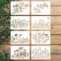 Flower Stencils for Home Decor Reusable Stencils PET DIY Wildflower Wall Templates